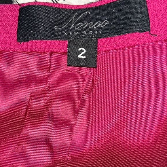 Misha Nonoo Fuchsia Pink Wool Crepe Flounce Ruffle A-Line Skirt - 2 - Picture 9 of 11